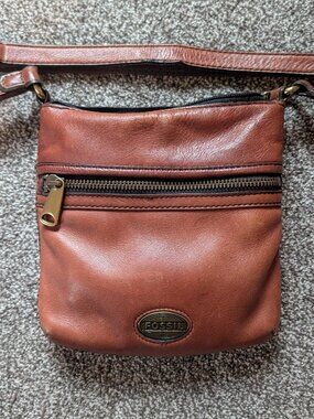 Fossil SL3253 Explorer Mini Bag Brown Leather Crossbody Purse